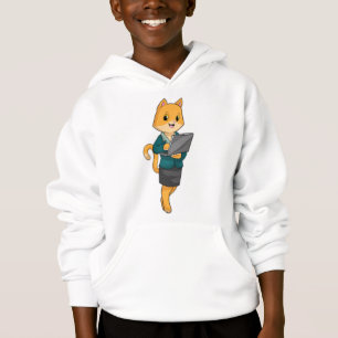 Katze als Sekretär für Laptop Hoodie