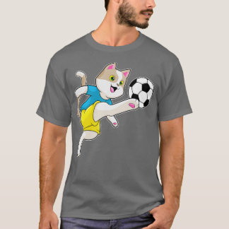 Katze als Spieler mit Kugel T-Shirt