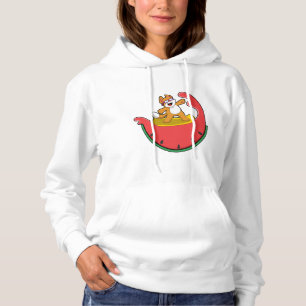 Katze als Surfer mit Watermelon Hoodie