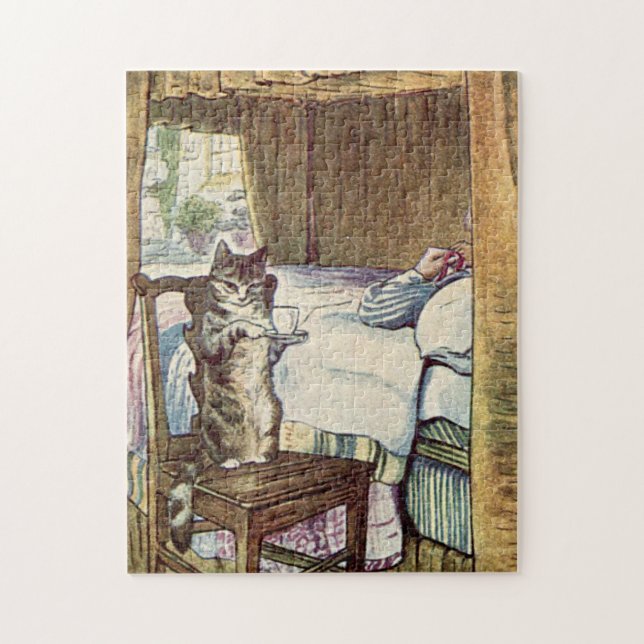 Katze als Tee - Beatrix Potter groß Puzzle (Vertikal)