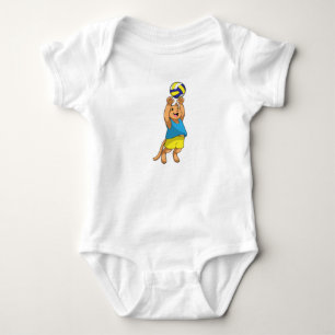 Katze als Volleyballspieler mit Volleyball Baby Strampler