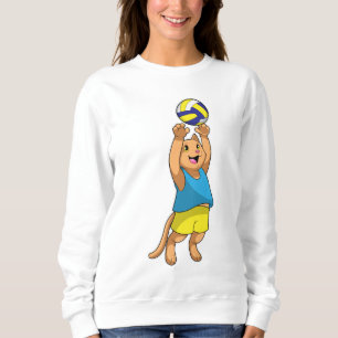 Katze als Volleyballspieler mit Volleyball Sweatshirt