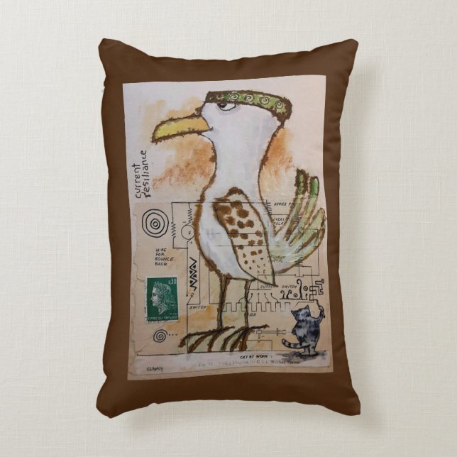 Katze am Arbeitsplatz Dekokissen (Vorderseite(Vertikal))