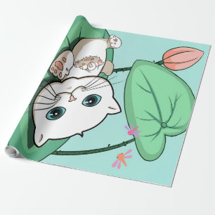 Katze am Leaf, lustige Katze Kätzchen Geschenkidee Geschenkpapier