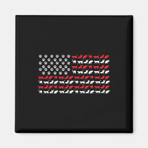 Katze Amerikanische Flagge Usa Pfoten Patriotisch Magnet