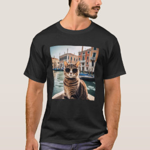 Katze an den Kanälen von Venedig T-Shirt