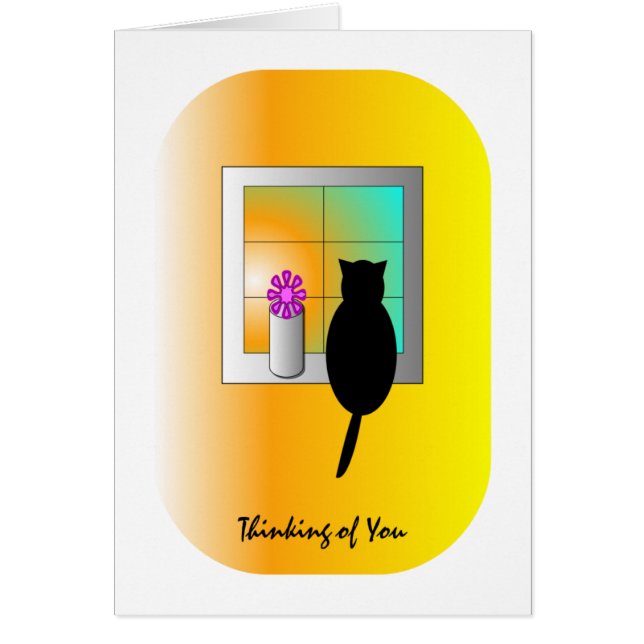 Katze an der Fenster-Karte (Vorne)