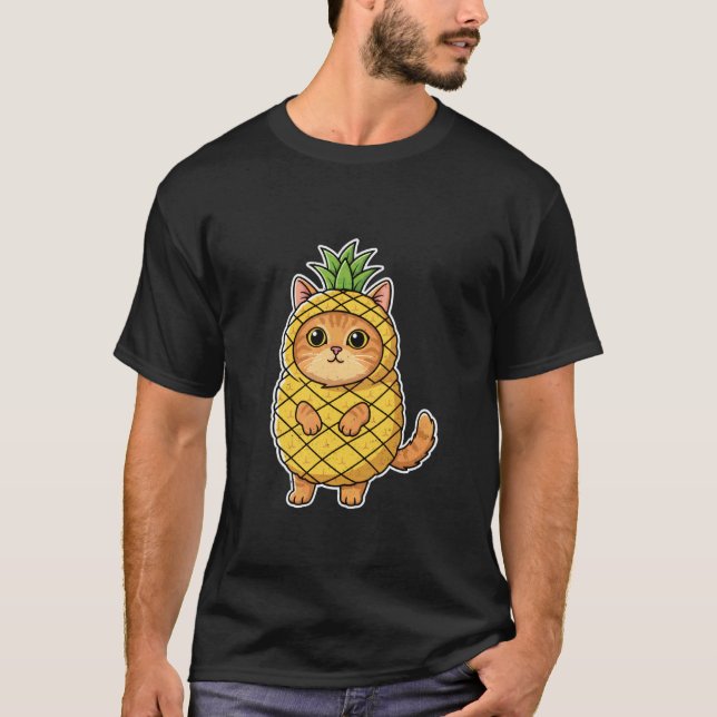 Katze Ananas Kostüm T-Shirt (Vorderseite)