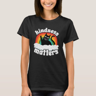 Katze Anti Mobbing Regenbogen Freundlichkeit Zählt T-Shirt