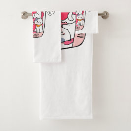 Katze Antidepressiv Funny Cat Lover Geschenk Badhandtuch Set