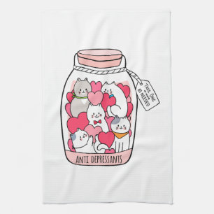 Katze Antidepressiv Funny Cat Lover Geschenk Geschirrtuch