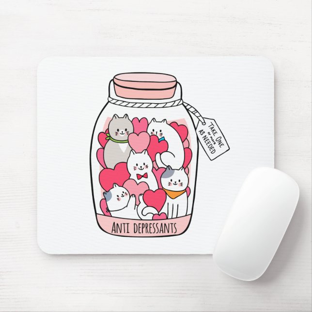 Katze Antidepressiv Funny Cat Lover Geschenk Mousepad (Mit Mouse)