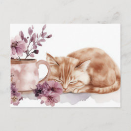 Katze Aquarell Postkarte