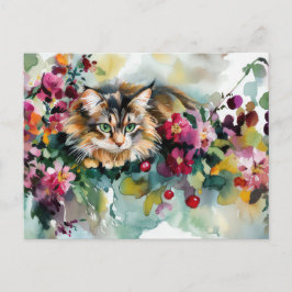 Katze Aquarell Postkarte