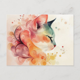 Katze Aquarell Postkarte
