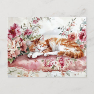 Katze Aquarell Postkarte