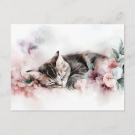 Katze Aquarell Postkarte