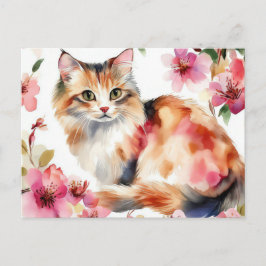 Katze Aquarell Postkarte