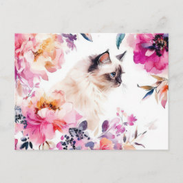 Katze Aquarell Postkarte