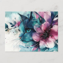 Katze Aquarell Postkarte