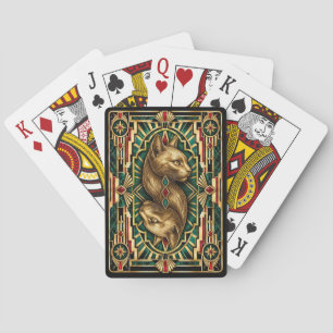 Katze, Art Deco Wildlife Spielkarten