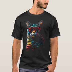Katze Artwork Sonnenbrille Tierkatze 1 T-Shirt