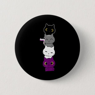Katze Asexueller Stolz Niedliche Ace Flag Tierfüßl Button