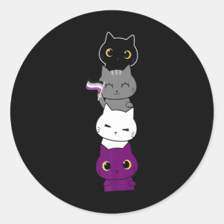 Katze Asexueller Stolz Niedliche Ace Flag Tierfüßl Runder Aufkleber
