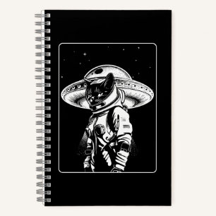 Katze Astronaut Alien UFO Science Fiction Notizbuch