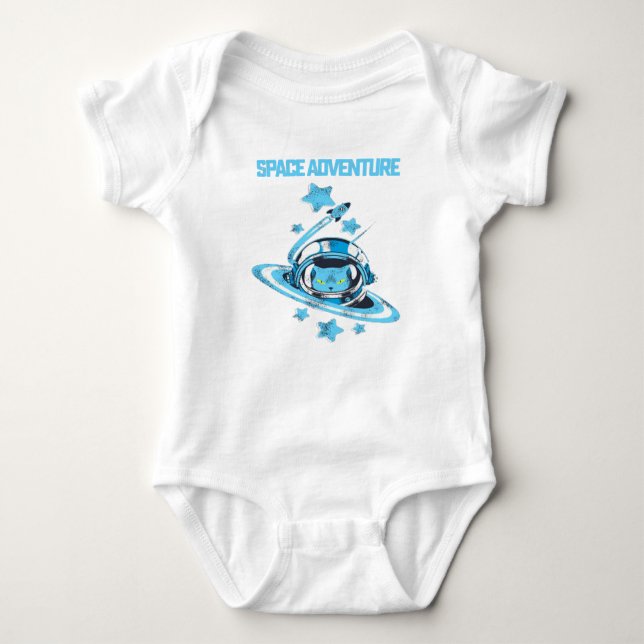 Katze Astronaut im Weltraum-T - Shirt (Vorderseite)