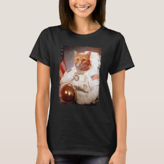 Katze Astronaut Mond Raum Mission Tier Astronaut  T-Shirt