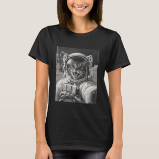 Katze Astronaut Mond Selfie Lunar Mission Weltraum T-Shirt