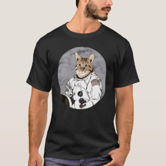 Katze Astronaut Raumschiff Süße Katze Fell Pfoten  T-Shirt