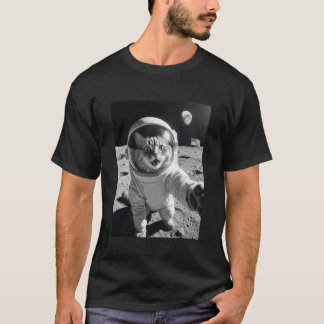 Katze Astronaut Selfie Auf Dem Mond Lustige Katzen T-Shirt