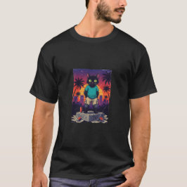 Katze auf amerikanischer Sonnenscheinstraße T-Shirt