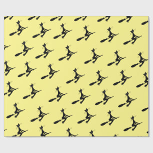 Katze auf Broomstick Geschenkpapier