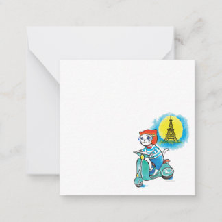 Katze auf dem Fahrrad in Paris Mitteilungskarte