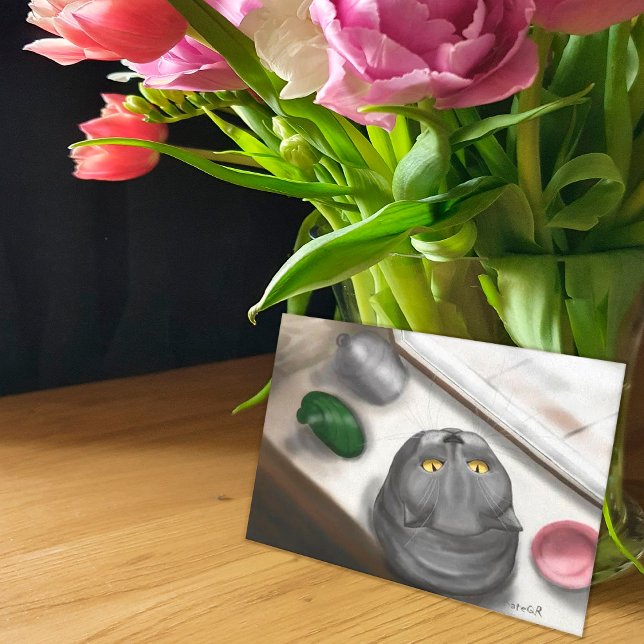 Katze auf dem Fensterbrett Postkarte (Von Creator hochgeladen)