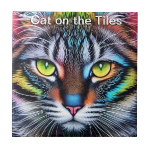 Katze auf dem Fliesen-Keramik-Tile-Portrait Fliese