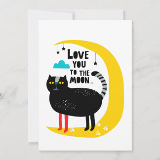 Katze auf dem Mond Feiertagskarte