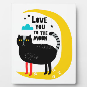 Katze auf dem Mond Fotoplatte