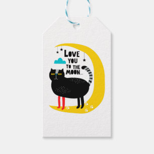 Katze auf dem Mond Geschenkanhänger