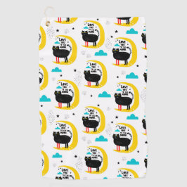 Katze auf dem Mond Golfhandtuch