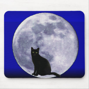 Katze auf dem Mond_ Mousepad