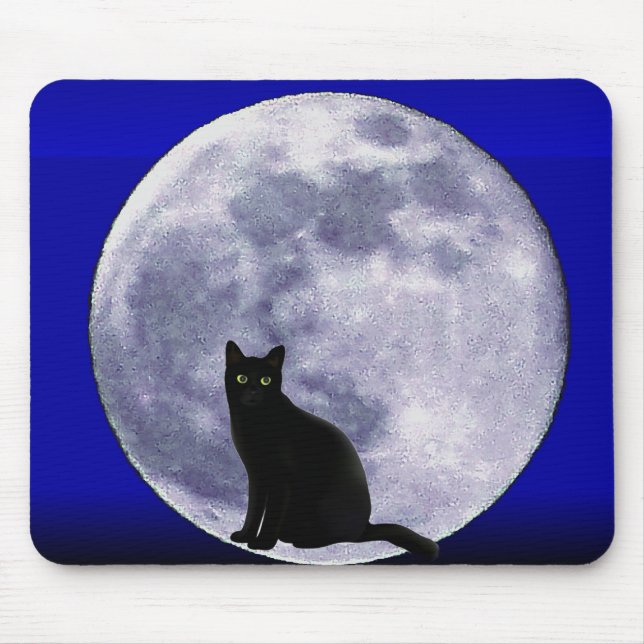 Katze auf dem Mond_ Mousepad (Vorne)