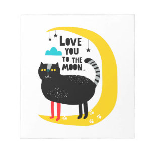 Katze auf dem Mond Notizblock