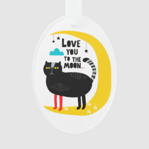 Katze auf dem Mond Ornament