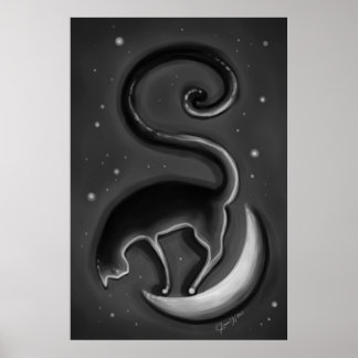 Katze auf dem Mond Poster