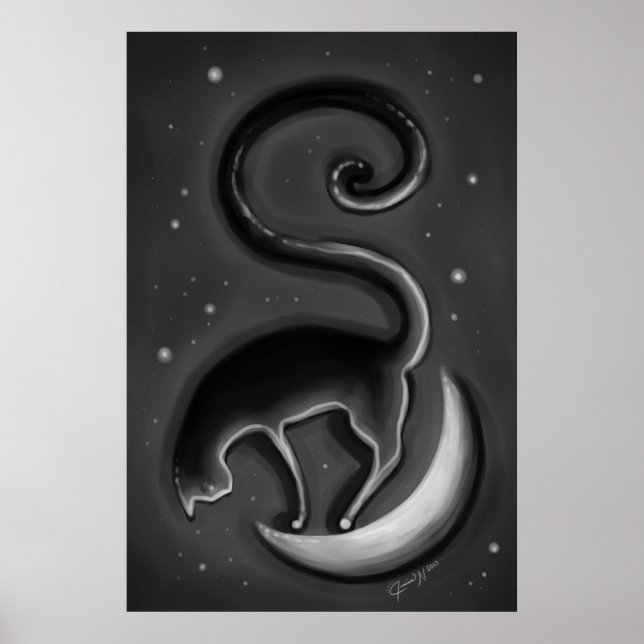 Katze auf dem Mond Poster (Vorne)