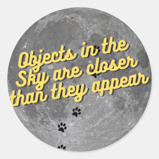 Katze auf dem Mond Runder Aufkleber (Vorderseite)